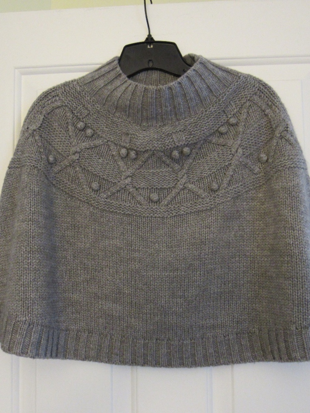 Cynthia Rowley Cropped Gray Cape Sweater